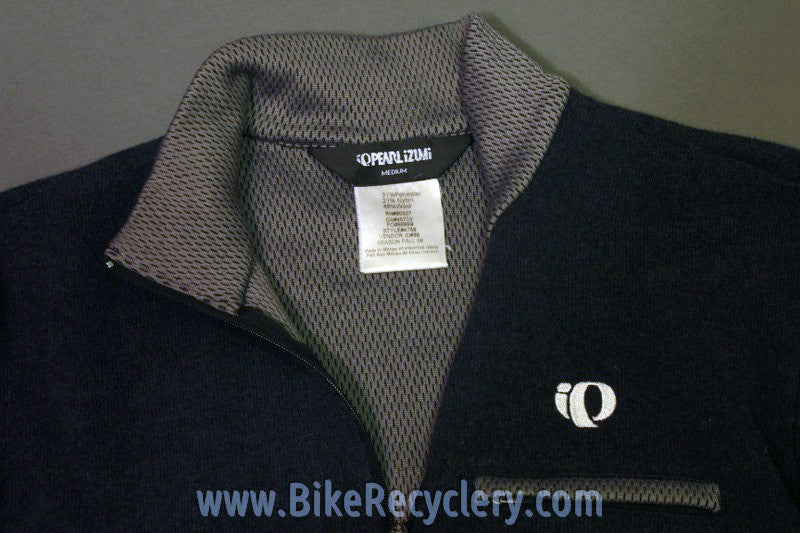 Pearl Izumi Wool Cycling Winter Sweater Jersey: Quarter Zip, Grey, Medium, NEW