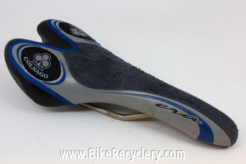 1990's Colnago San Marco Era Saddle: Blue/Grey