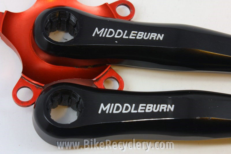 Middleburn RS7 Crankset: 175mm, 94/58mm, Black w/ Red Spider, ISIS, EXC