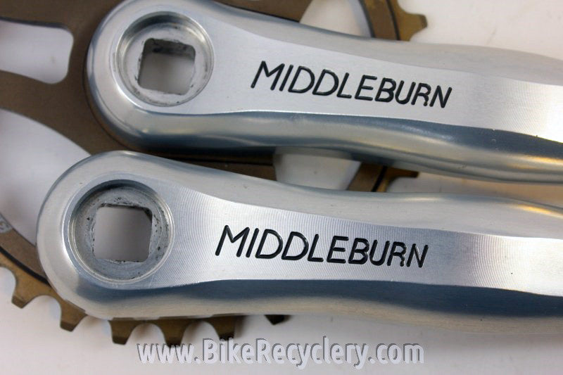 Middleburn RS7 Crankset: 175mm, Uno 32t Single Speed, Square Taper, Silver MINT