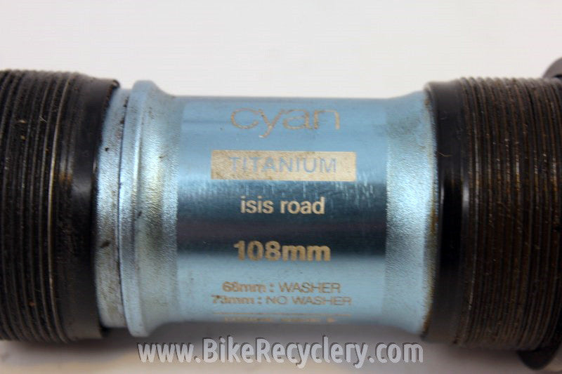 Crank Brothers Cyan Titanium Road ISIS Bottom Bracket: 108mm x 73mm/68mm, Near Mint