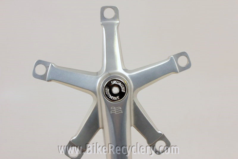 NIB/NOS Vintage Specialized Racing "Flag" Crankset: Road 144mm BCD, 175mm, Dust Caps, Pristine