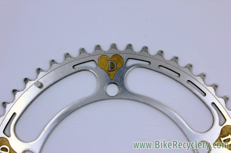 De Rosa Pantographed Campagnolo Nuovo Record Chainring: 53t x 144mm, Gold Heart