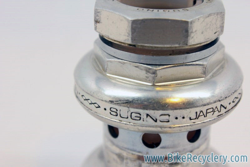 Sugino Super Mighty Headset: Alloy, Drilled, 1" Threaded, Silver, ABSURDLY RARE