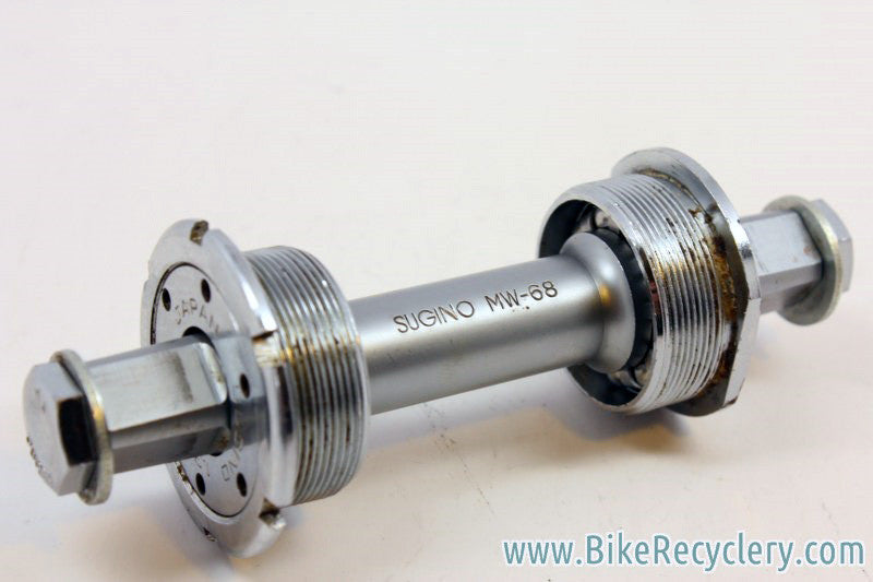 Sugino Mighty MW-68 Bottom Bracket: Square Taper, Chrome, Bolts/Washers, 114mm x 68mm