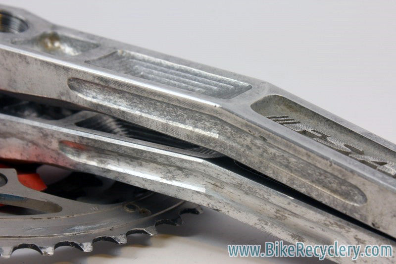 Vintage FSA Afterburner Crankset: Forged & CNC, Silver/Red, 175mm, XTR Rings 48/38/24t, 110/74mm RARE!