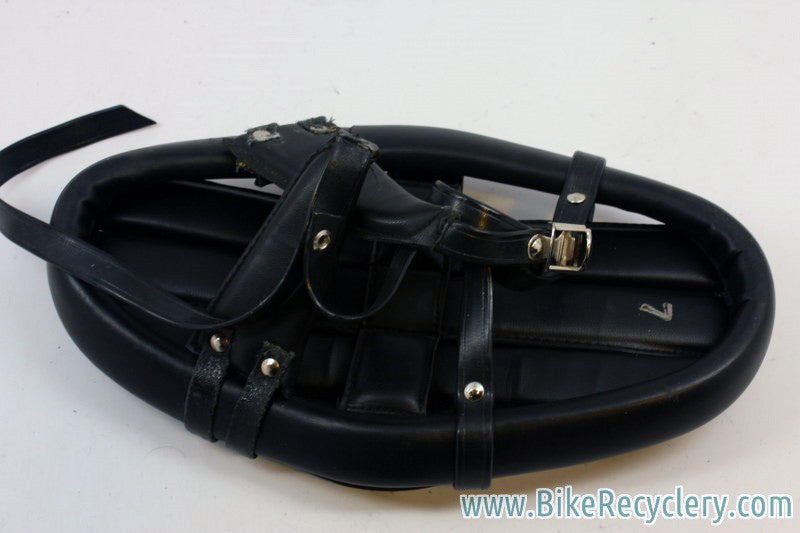 Vintage Cinelli Leather Helmet / Hairnet: Size 7, Black, NOS?