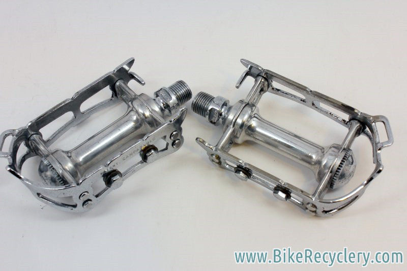 Early 1960's Campagnolo Record Pedals w/ Strap Loop: #1037, Near MINT