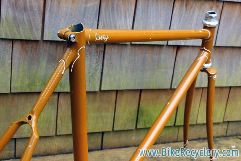 Livery Prototype Track Frame/Fork: Yoke Chainstay, Fancy Lugs & Dropouts, Columbus Steel, 53cm (c-t)