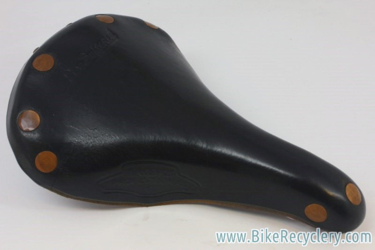 Vintage Brooks Professional S Women's: Pre-Softened, 1980's, Large Copper Rivet, Black Leather