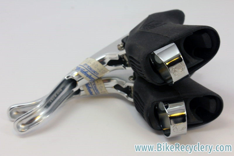 NOS Campagnolo Chorus Brake Levers: Black Hoods, Lever Holes, Mid 1990's