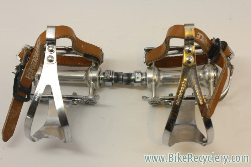 Kyokuto Pro Ace Pedals: L Christophe Clips, Leather Straps