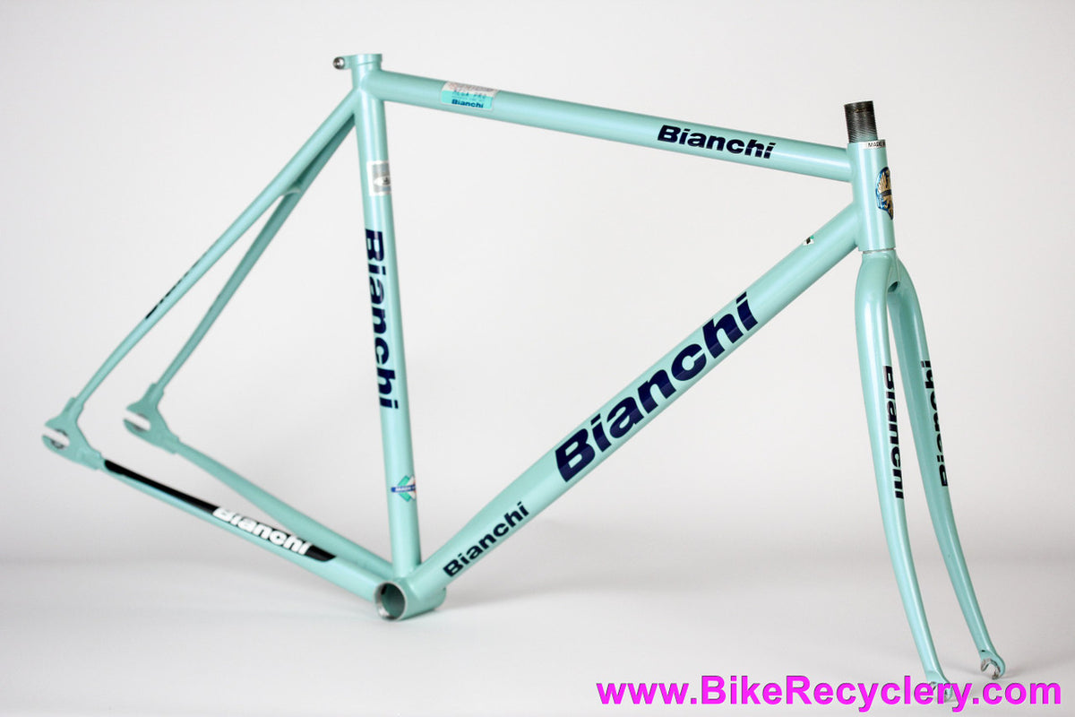 Bianchi Mega Pro Reparto Corse Pista Frame/Fork: 52cm - STEEL Deda Zero Tre - Pearl Celeste ~1998 (Near Mint & Unrestored)