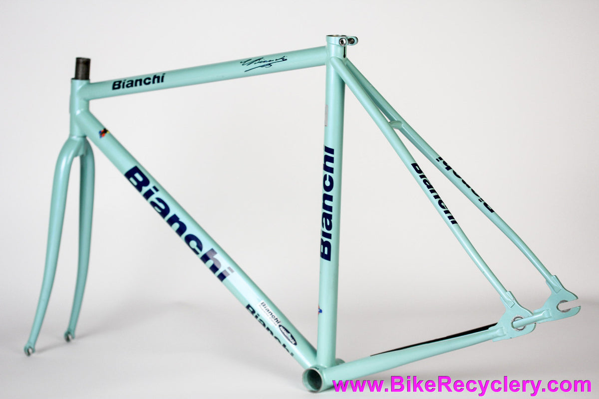 Bianchi Mega Pro Reparto Corse Pista Frame/Fork: 52cm - STEEL Deda Zero Tre - Pearl Celeste ~1998 (Near Mint & Unrestored)