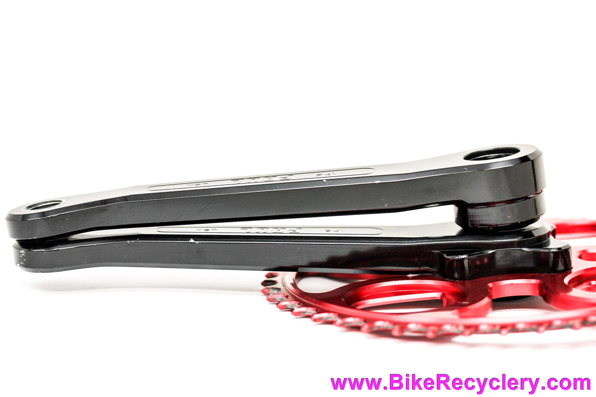 Paul Royal Flush 100% Pure Road / Track Crankset: 175mm x 46t - Black Arms & Red Chainring (Near Mint+)