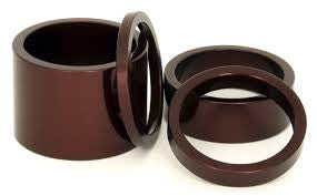 Chris King Headset Spacer Sets: 1 1/8" Various Colors NEW Red. Brown, Black