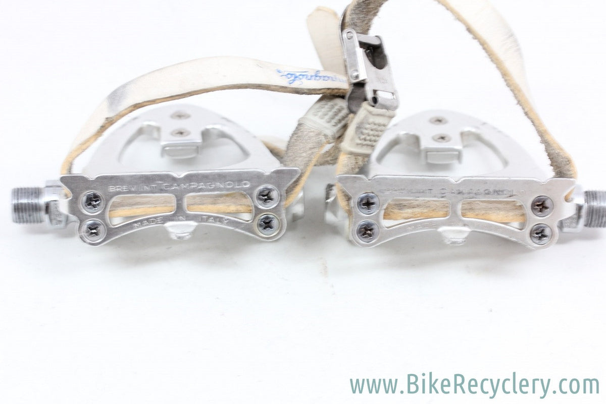 Campagnolo C-Record 305/501 Aero Pedals w/ Toe Clips (NOS) & Straps
