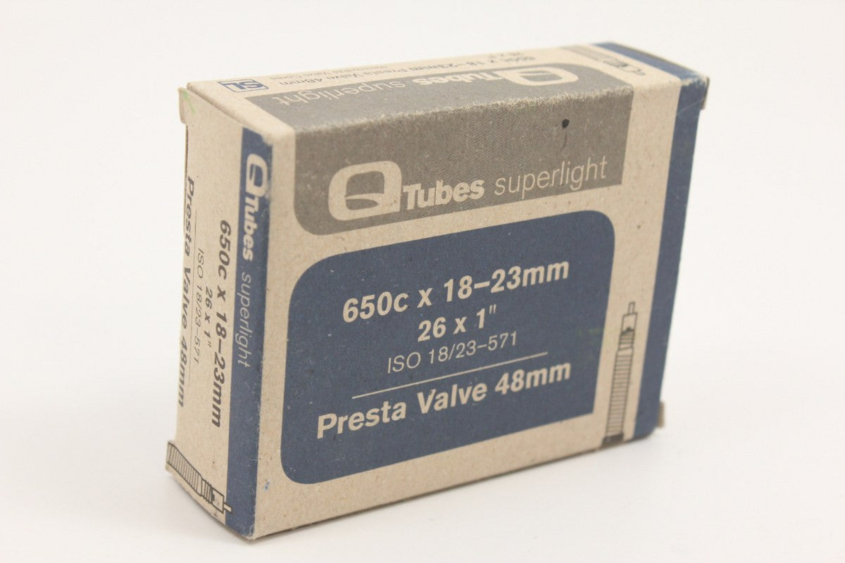 Q-Tubes Super Light 650x18-23c / 26x1" Road Bike Tube: 48mm NEW