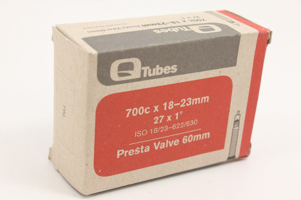 Q-Tubes 700x18-23mm Presta Road Tube: 60mm Removable Valve Core