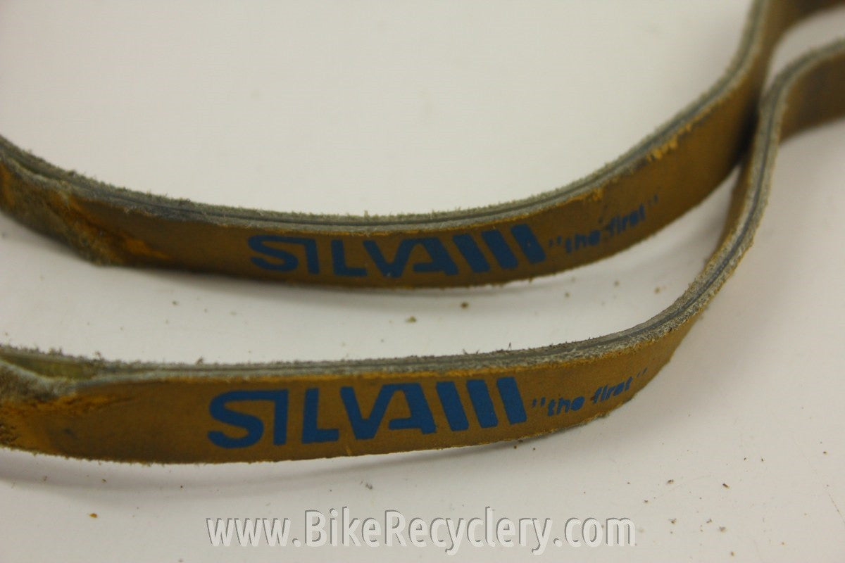 Silva Toe Straps: Tan Leather, Side Boulsters, Italian