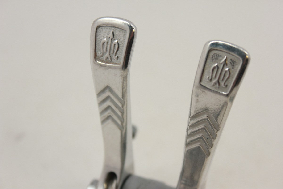 NOS Shimano 105 Golden Arrow Downtube Shifters: SL-A105, Clamp-on, w/Cable Clips & Cables