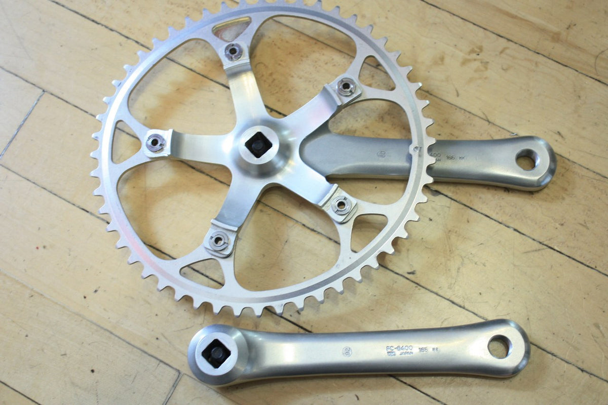 NOS Shimano 600 FC-6400 Crank: Tri Color, BioPace 52t, 165mm