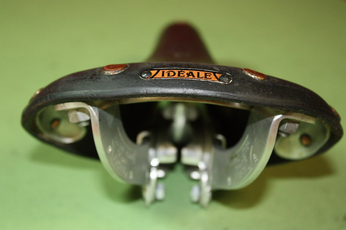 NOS Ideale TB 90 Leather Saddle: Alloy Rails, Saddle Clip, 1960's / 1970's