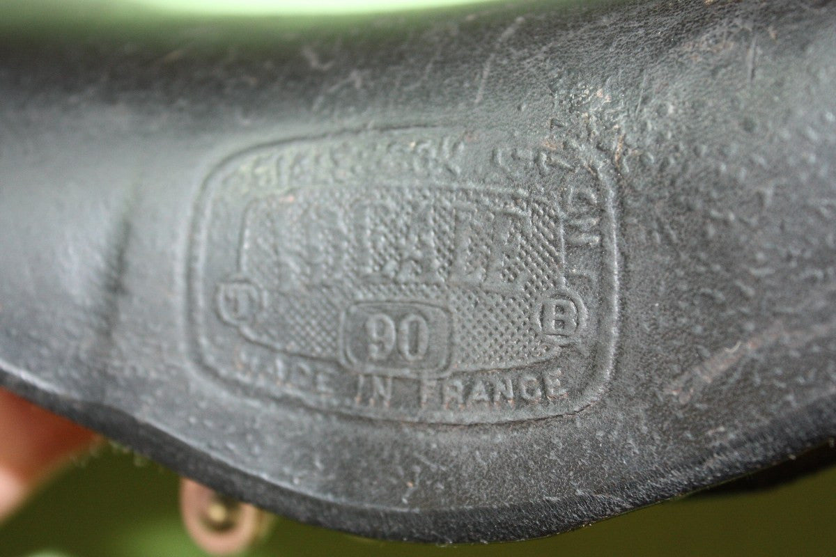 NOS Ideale TB 90 Leather Saddle: Alloy Rails, Saddle Clip, 1960's / 1970's