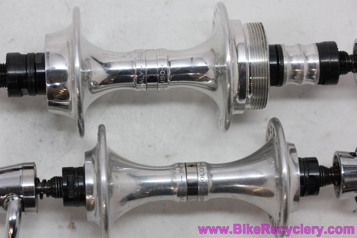 NIB/NOS Campagnolo Croce D'Aune Hubset: B300 - Low Flange - 36H x 130mm - C-Record QR Skewers (front was laced)