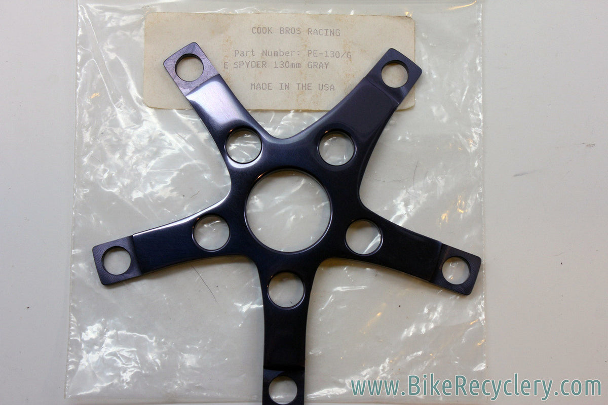 NOS/NIB Cook Brothers E-Type Crank Spyder: 130mm ROAD - Grey (Pewter)
