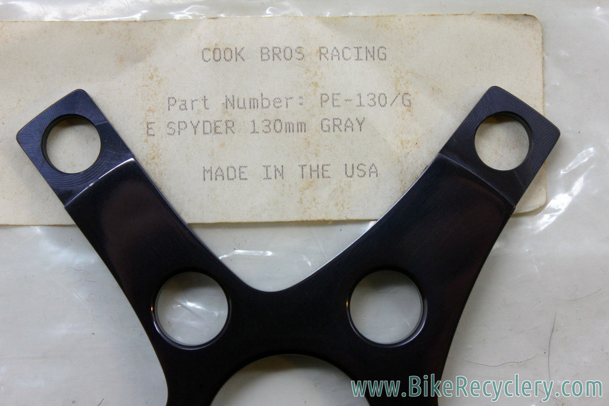 NOS/NIB Cook Brothers E-Type Crank Spyder: 130mm ROAD - Grey (Pewter)