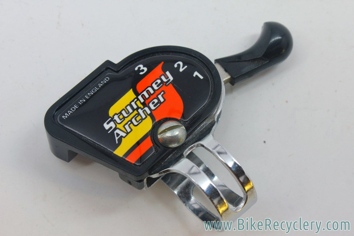 NOS Sturmey-Archer 3 Speed Trigger Shifter: 22.2mm - Made in England - 1980's - Black / Chrome