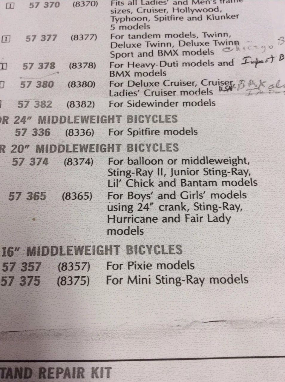 NIB/NOS Schwinn Mini Stingray & Pixie Kickstand: 57 357 - 16" - Sprag & Pin