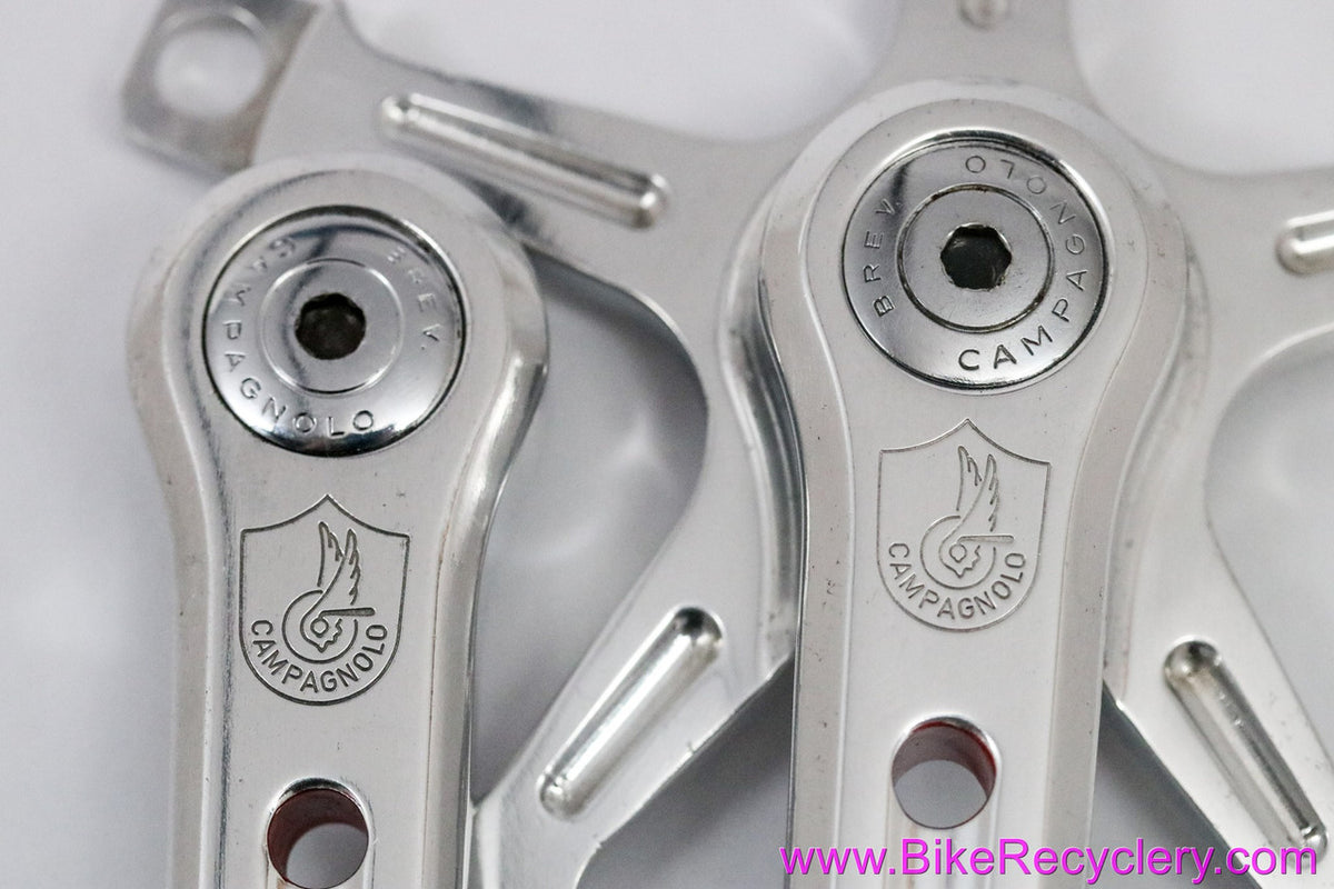 Drillium Campagnolo Nuovo/Super Record Crank Arms: #1049/A: 170mm - Italian Flag Infill - Dust Caps (Barely Used Near Mint++)