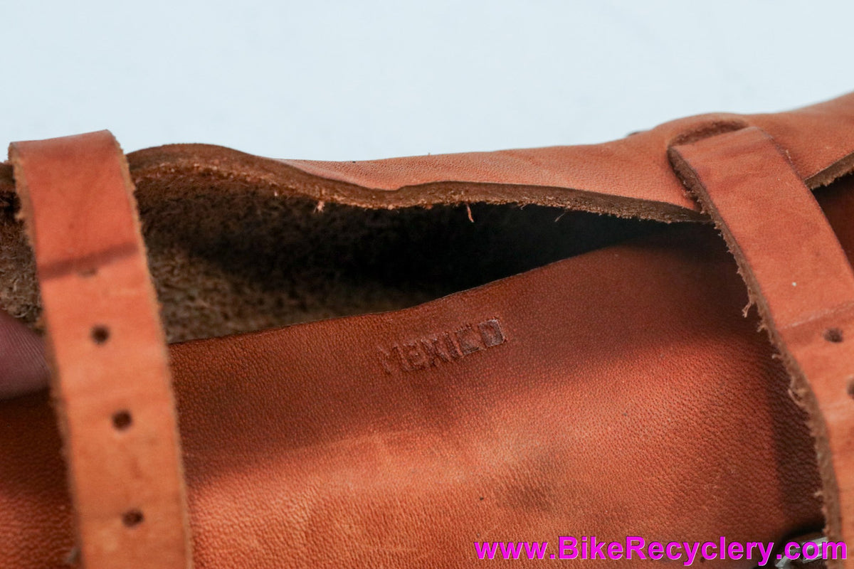 Vintage Leather Saddle Bag: Handmade in Mexico - Honey - 7" Cylindrical