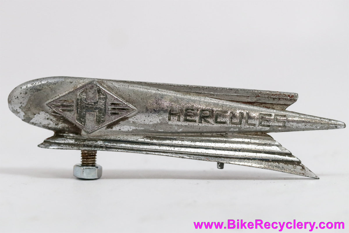 Hercules Bicycle Fender Ornament: Blimp Logo w/ "H" - 1930's 1940's 1950's - Steel - RARE