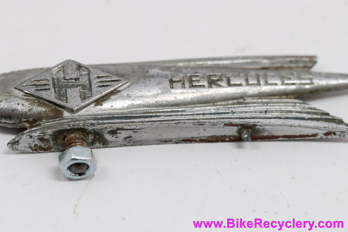 Hercules Bicycle Fender Ornament: Blimp Logo w/ "H" - 1930's 1940's 1950's - Steel - RARE