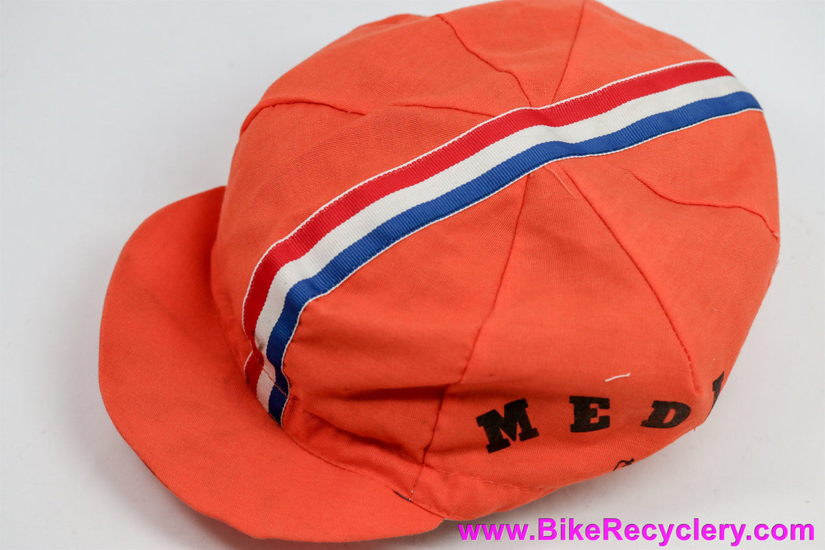 Medici Cycling Cap: Orange - 100% Cotton - Made in USA