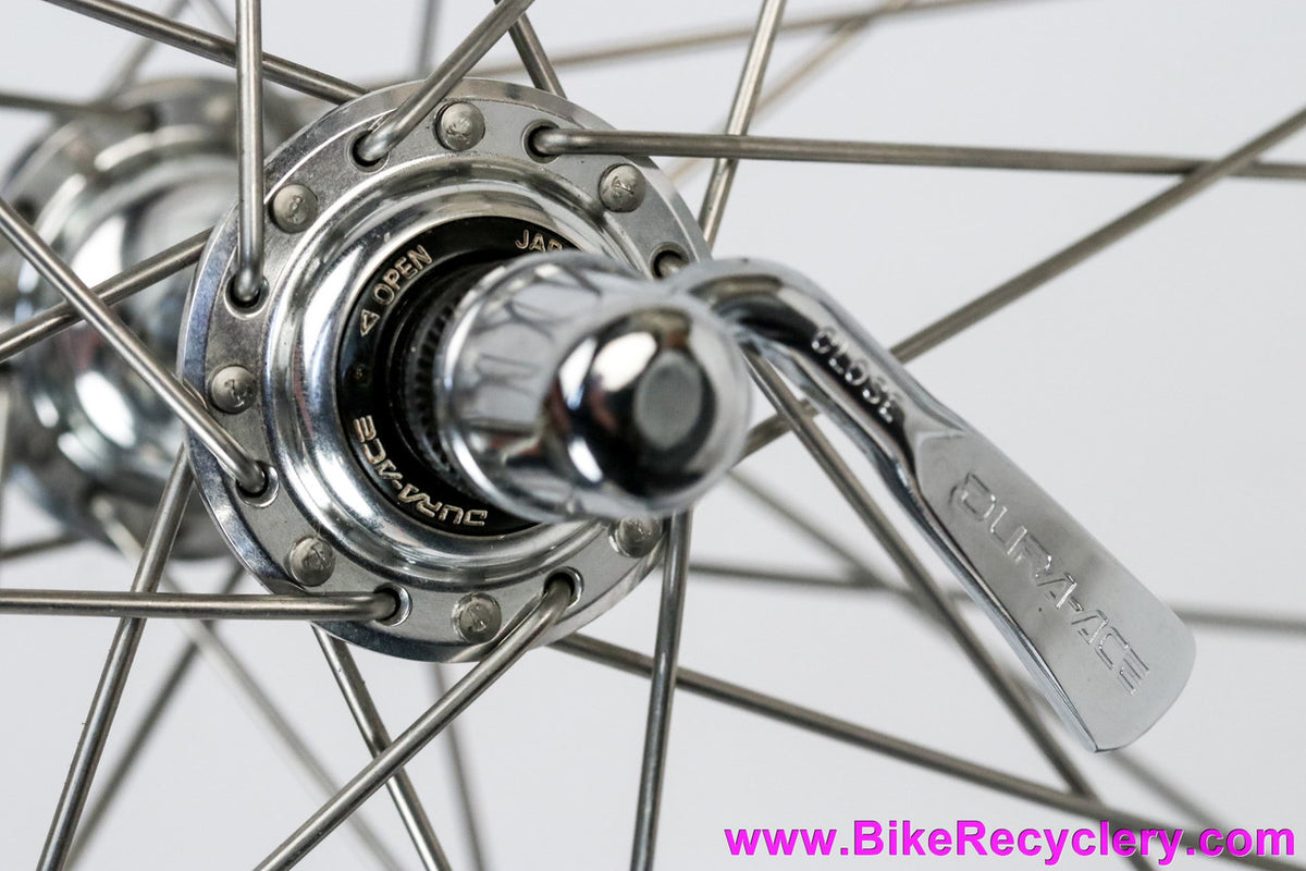 NOS Dura Ace FH-7403 + Matrix Aurora / Swami Ceramic Wheelset: 700c x 32H - 8sp HG/UG - 1990's Trek - DA QR Skewers