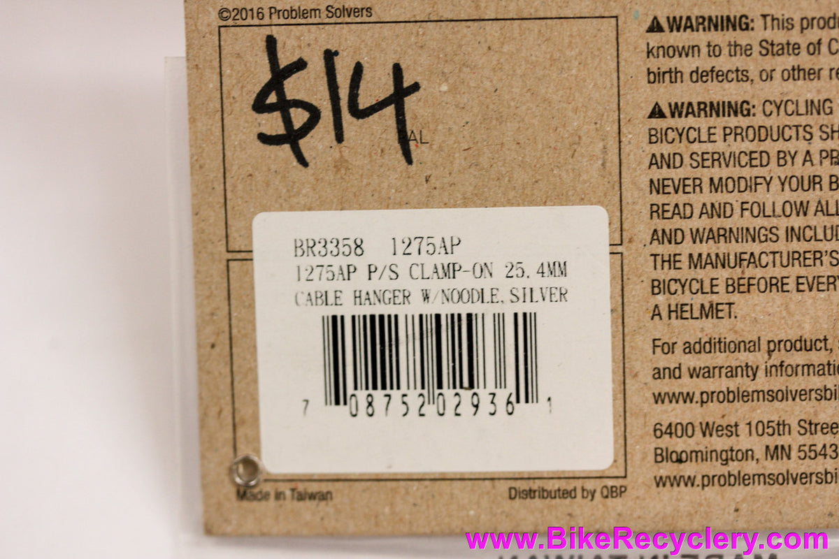 Problem Solvers Clamp on Cable Hanger w/ Noodle: 1" (25.4mm) - Silver (NEW)
