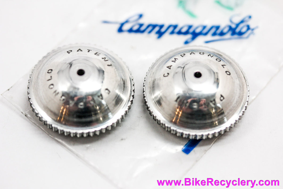 NIB/NOS Campagnolo Alloy Pedal Dust Caps: Nuovo/Super Record / Superleggeri / Gran Sport (pair)