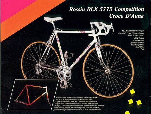 Rossin RLX Quadro Lugged Steel Aero Frame & Fork: 63cm x 60cm - Internal Routing - Columbus SPX - Dupont Cream White w/ Pink & Yellow Special Paintjob - Chrome Dipped (LOW Miles)