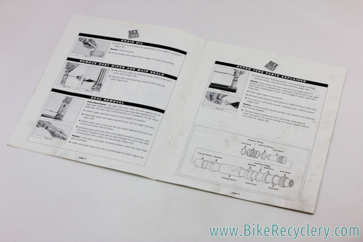 Rockshox Mag 21, Mag 20, Mag 10, Mag 30 Owners Manual & Shop Poster: Vintage 1990's