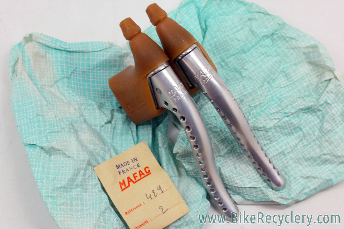 NIB/NOS Mafac Course 429 Brake Levers: Silver - Drilled (MINT)
