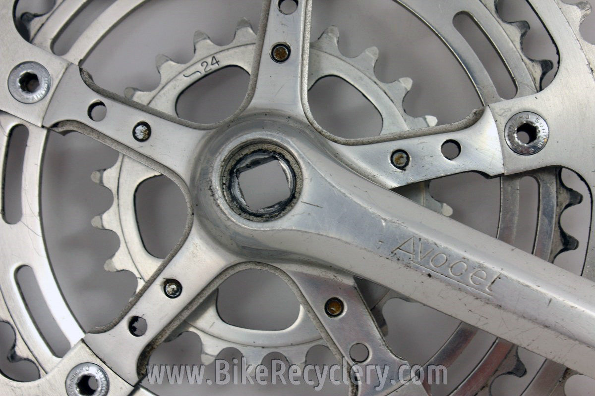 Avocet Drive Side Triple Crank Arm & Chainrings: 49/42/24T, 144/74mm BCD, 170mm