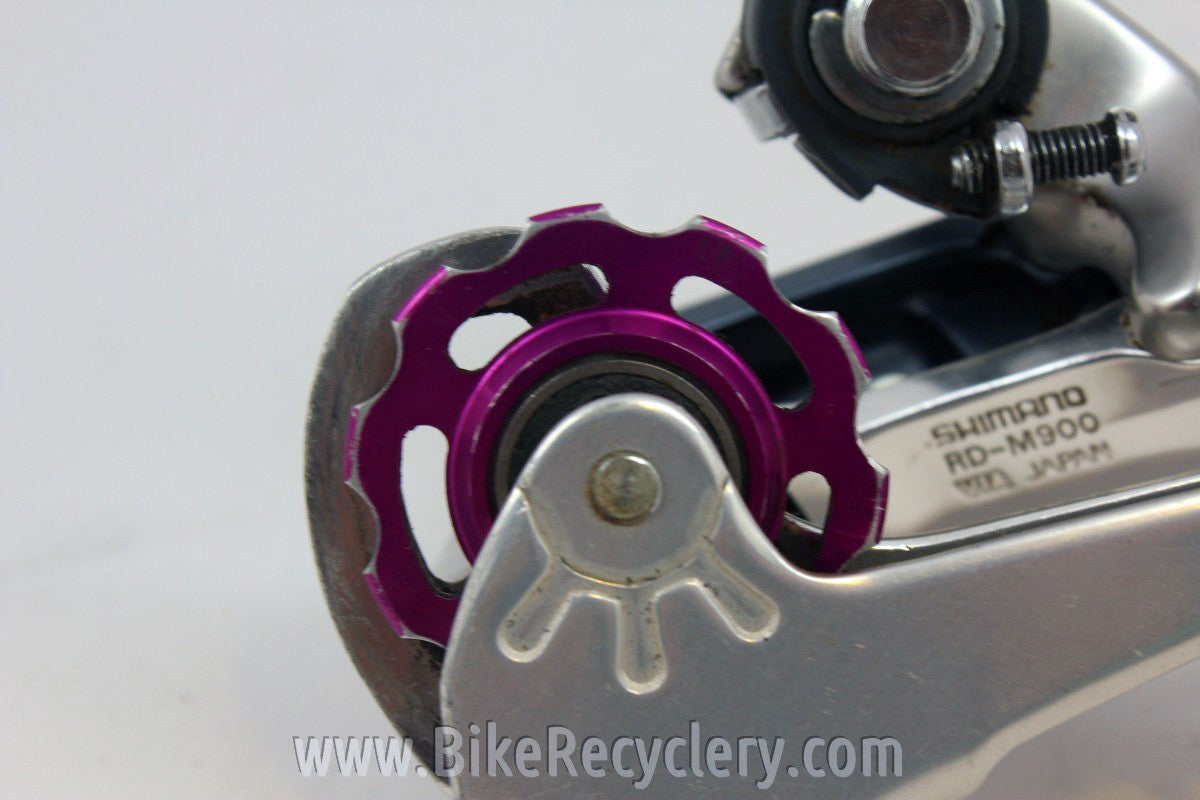 Shimano XTR RD-M900 Rear Derailleur: Mid Cage, 3DV Purple Pulleys, EXC+
