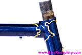 1960 Urago French Road Frame/Fork: 62cm x 59cm - Reynolds 531 Nervex Lugged Steel - Metallic Blue + Gold Pinstriping - Centerpull - 700c x Wide Tires