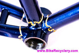 1960 Urago French Road Frame/Fork: 62cm x 59cm - Reynolds 531 Nervex Lugged Steel - Metallic Blue + Gold Pinstriping - Centerpull - 700c x Wide Tires
