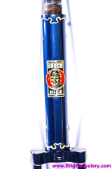 1960 Urago French Road Frame/Fork: 62cm x 59cm - Reynolds 531 Nervex Lugged Steel - Metallic Blue + Gold Pinstriping - Centerpull - 700c x Wide Tires