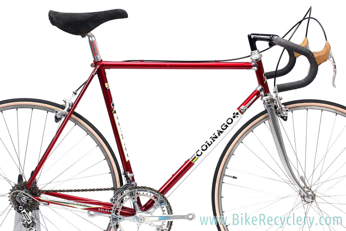 1980's Colnago Super Steel Road Bike: 56cm - Saronni Red - Chrome Lugs - Panto Super Record Gruppo (EXC+ Preserved Original Paint/Decals)